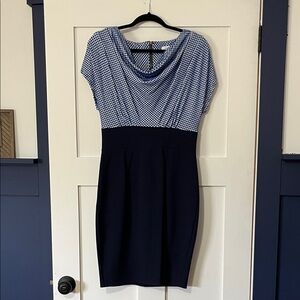 Elegant Blue and Black Women's Dress